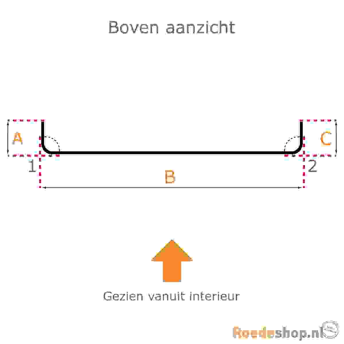 Gordijnrail met bocht