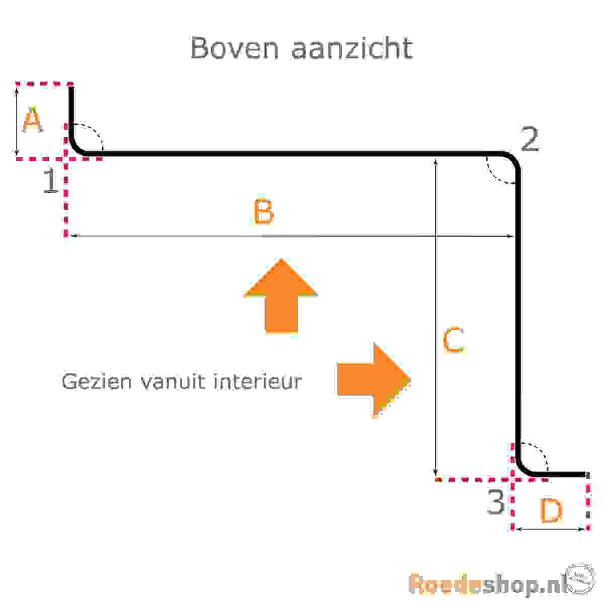 Gordijnrail voor in erker